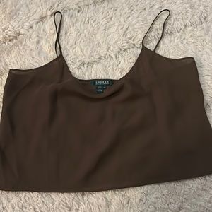 Ralph Lauren brown spaghetti strap blouse size XL
